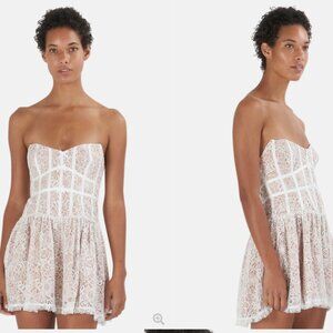 For Love & Lemons WHITE LACE MINI DRESS